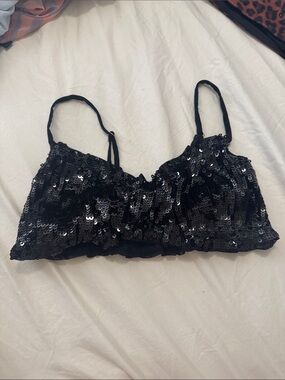Black Sequin Bralette - Weworewhat